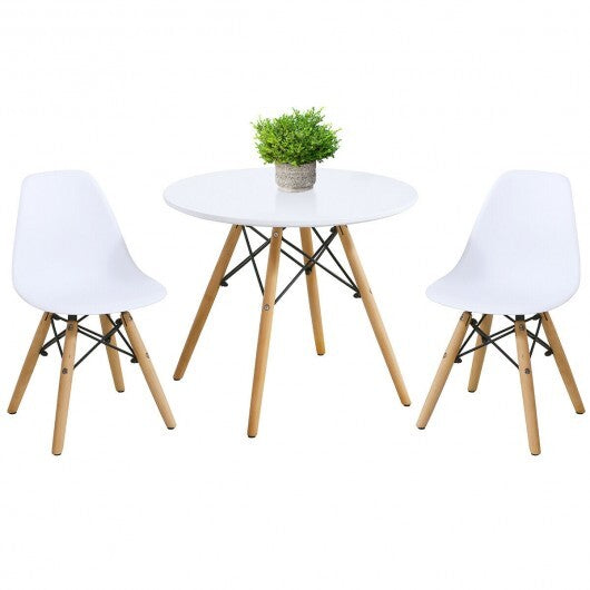 Kid's Modern Dining Table Set with 2 Armless Chairs W2B