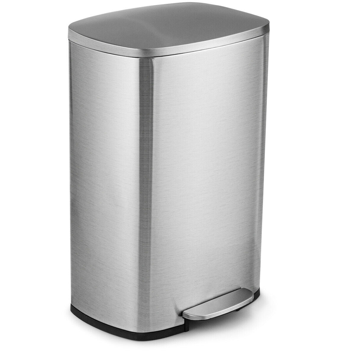 13.2 Gallon Stainless Steel Trash Garbage Can with Bucket - Color: Silver W2B