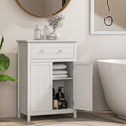 Free Standing Bathroom Storage Cabinet with Large Drawer W2B