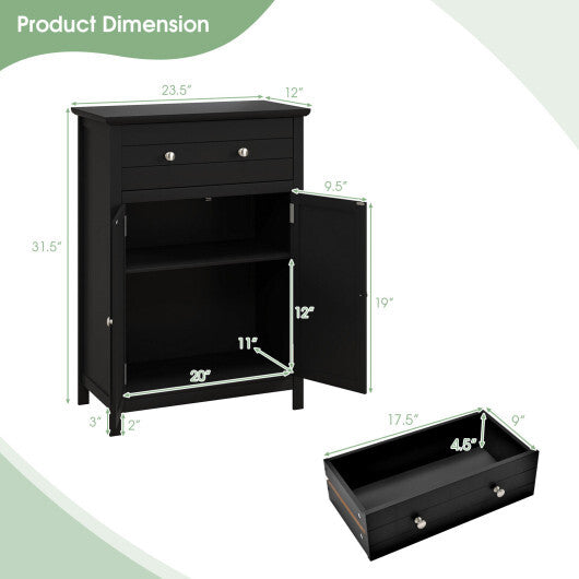 Free Standing Bathroom Storage Cabinet with Large Drawer W2B