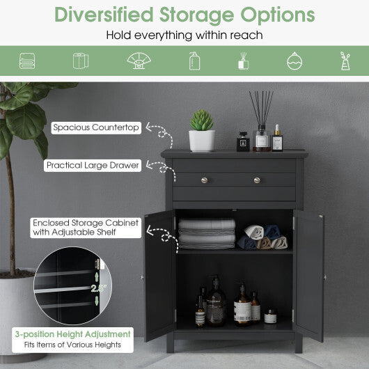 Free Standing Bathroom Storage Cabinet with Large Drawer W2B
