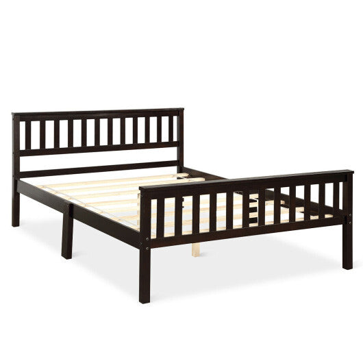 Wood Bed Frame Support Platform with Headboard and Footboard