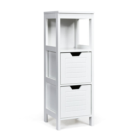 Bathroom Wooden Floor Cabinet Multifunction Storage Rack Stand Organizer-Black W2B