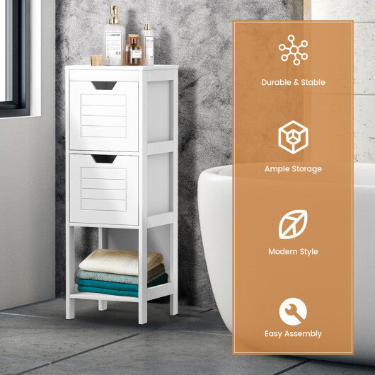Bathroom Wooden Floor Cabinet Multifunction Storage Rack Stand Organizer-Black W2B