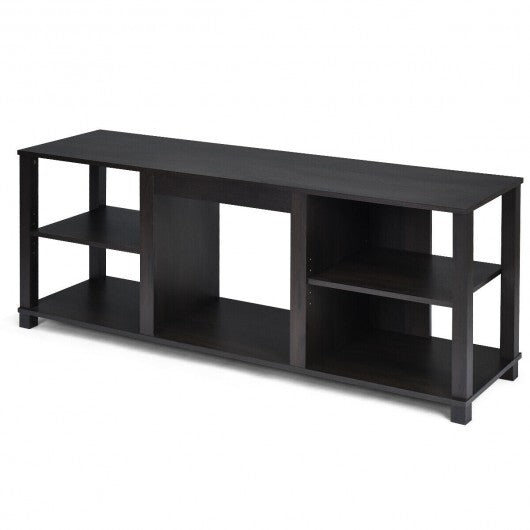 2-Tier TV Storage Cabinet Console with Adjustable Shelves - Color: Black W2B