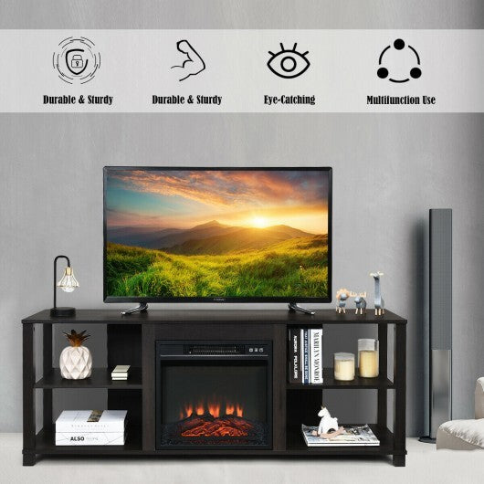 2-Tier TV Storage Cabinet Console with Adjustable Shelves W2B