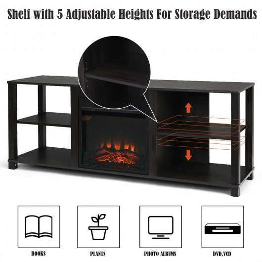 2-Tier TV Storage Cabinet Console with Adjustable Shelves W2B
