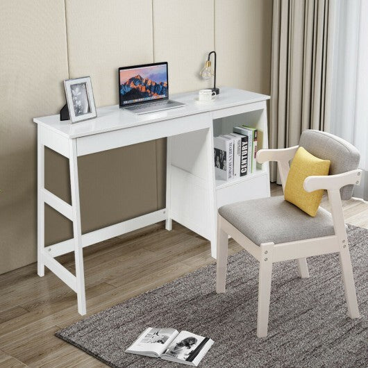 47.5 Inch Modern Home Computer Desk with 2 Storage Drawers-White W2B