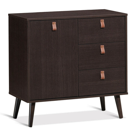 3-drawer Sideboard Storage Display Cabinet-Brown - Color: Brown W2B