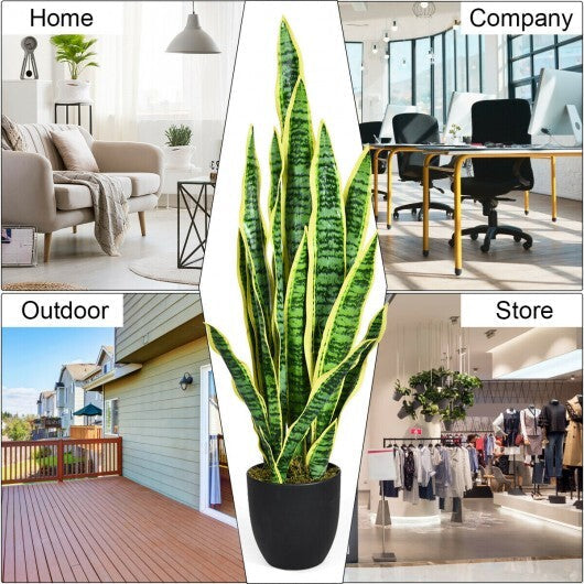 35.5 Inch Indoor-Outdoor Decoration Fake Artificial Snake Plant W2B