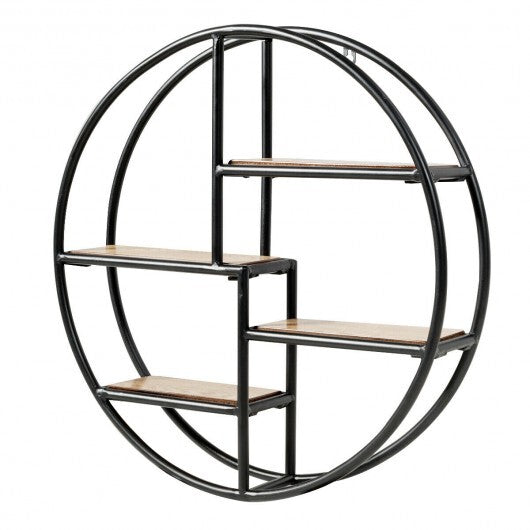 Hanging Storage Shelf Circular Wall-Mounted 4-Tier Rack W2B
