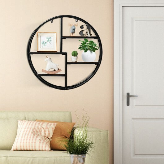 Hanging Storage Shelf Circular Wall-Mounted 4-Tier Rack W2B