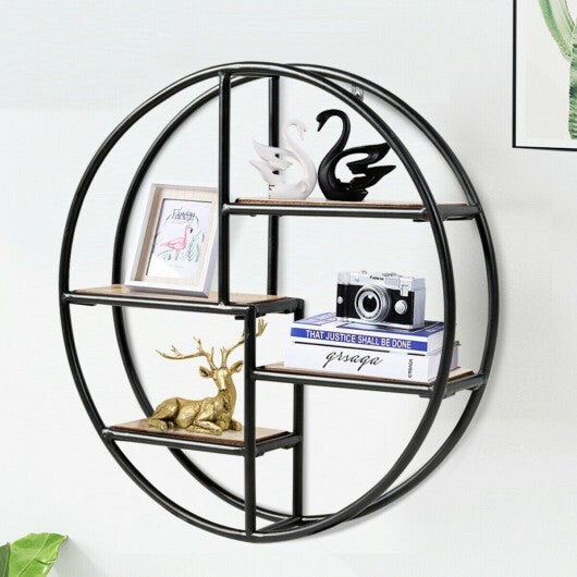 Hanging Storage Shelf Circular Wall-Mounted 4-Tier Rack W2B