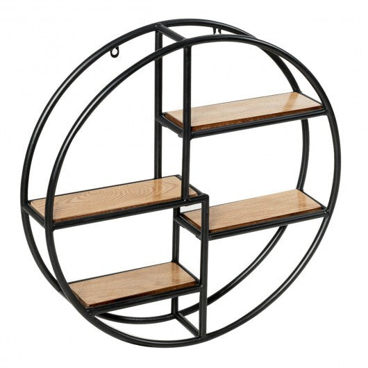 Hanging Storage Shelf Circular Wall-Mounted 4-Tier Rack W2B