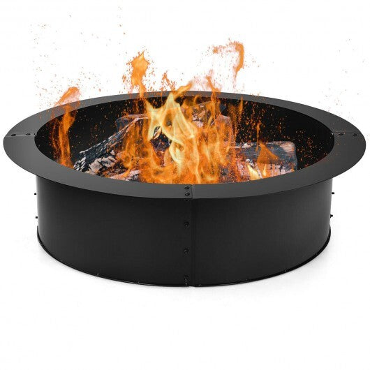 36 inch Round Steel Fire Pit Ring Line for Outdoor Backyard W2B