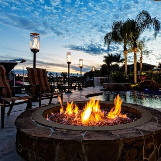 36 inch Round Steel Fire Pit Ring Line for Outdoor Backyard - Color: Black W2B