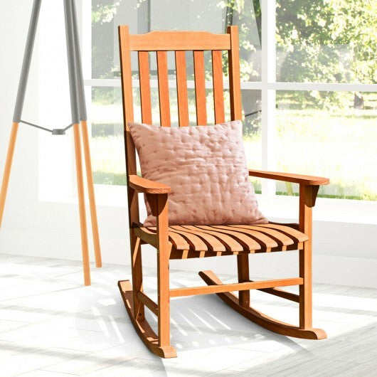 Outdoor Rocking Chair Single Rocker for Patio Deck  - Color: Natural W2B