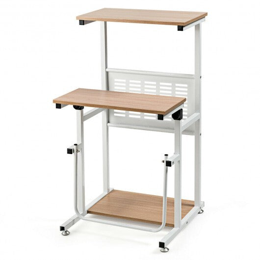 Standing Desk for Small Space Sit Stand Desk with Height Adjustable Desktop W2B