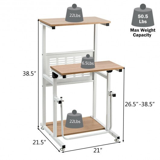Standing Desk for Small Space Sit Stand Desk with Height Adjustable Desktop W2B