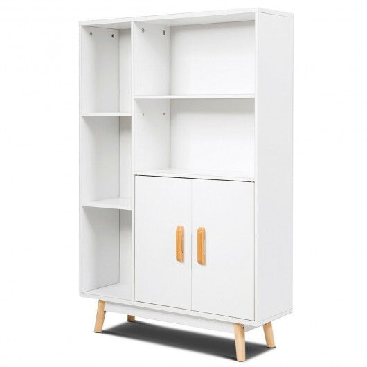 Free Standing Pantry Cabinet with 2 Door Cabinet and 5 Shelves W2B