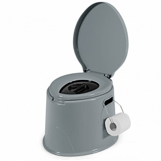 5L Portable Travel Toilet with Paper Holder for Outdoor W2B