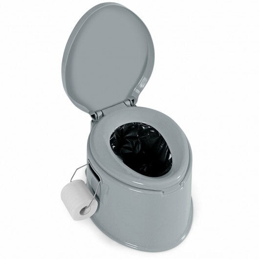 5L Portable Travel Toilet with Paper Holder for Outdoor W2B