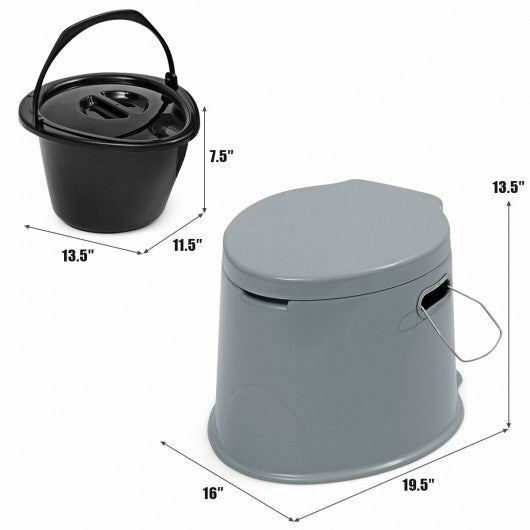 5L Portable Travel Toilet with Paper Holder for Outdoor W2B