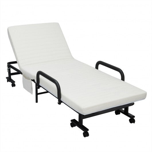 Adjustable Guest Single Bed Lounge Portable Wheels