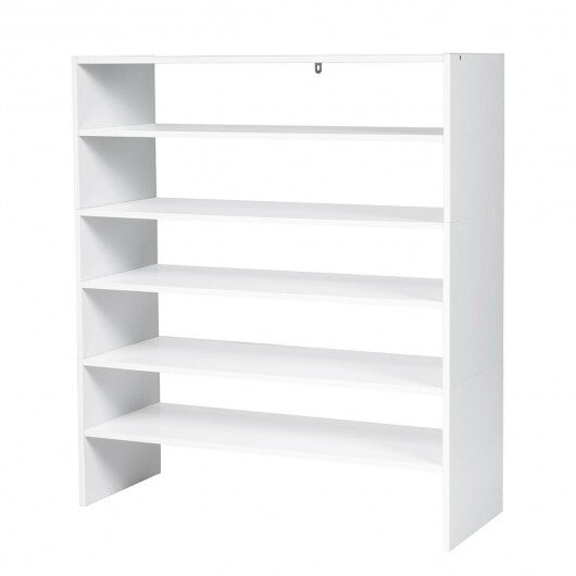 3 Pieces 31-Inch Stackable Multi-Shape Shoe Rack-Brown W2B