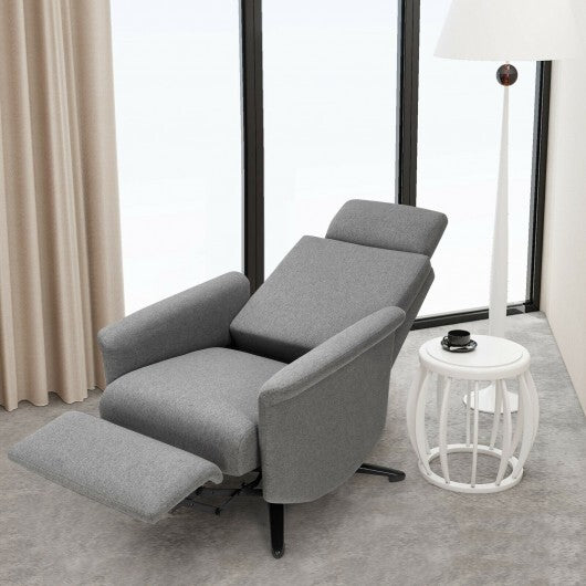 Swivel Massage Recliner Single Sofa with Adjustable Headrest-Gray