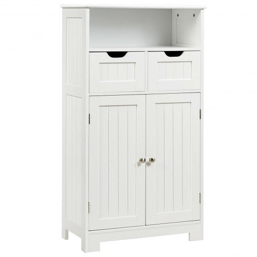 Bathroom Wooden Side Cabinet  with 2 Drawers and 2 Doors-Black