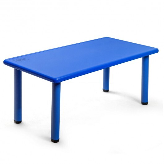 Kids Plastic Rectangular Learn and Play Table-Blue - Color: Blue W2B