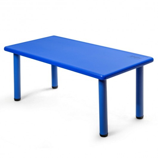Kids Plastic Rectangular Learn and Play Table-Blue - Color: Blue W2B
