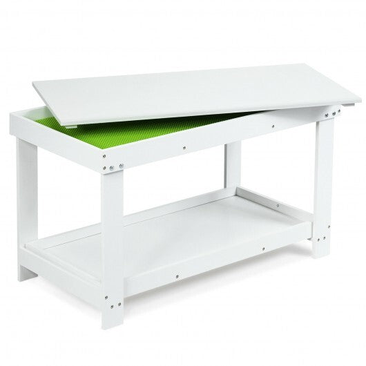 Solid Multifunctional Wood Kids Activity Play Table-White - Color: White W2B