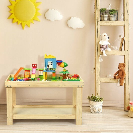 Solid Multifunctional Wood Kids Activity Play Table-Natural W2B