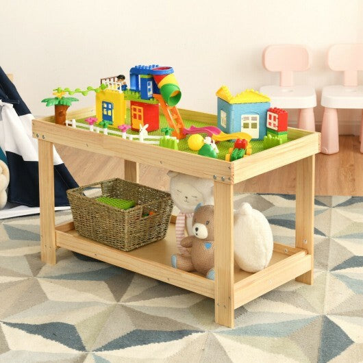 Solid Multifunctional Wood Kids Activity Play Table-Natural W2B