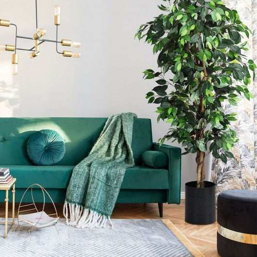 6 Feet Artificial Ficus Silk Tree - Color: Green W2B