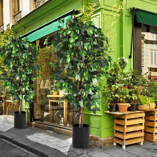 6 Feet Artificial Ficus Silk Tree - Color: Green W2B