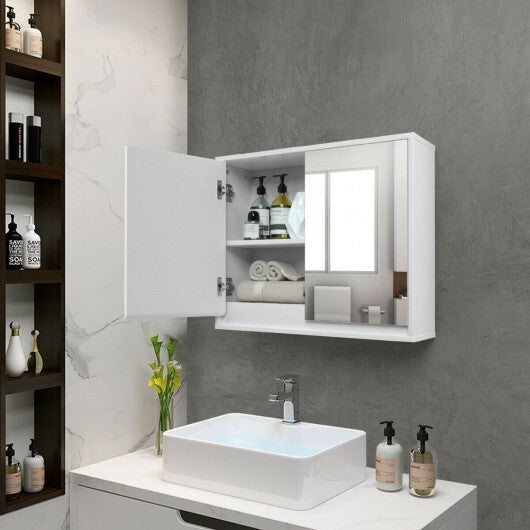 2-Door Wall-Mounted Bathroom Mirrored Medicine Cabinet W2B