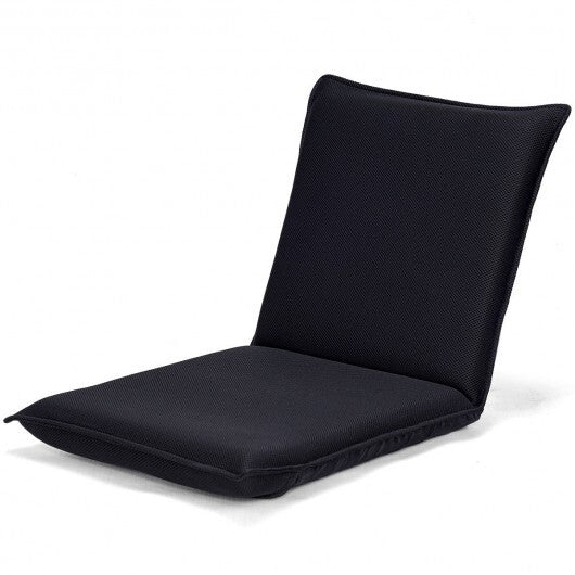Adjustable 6 Positions Folding Lazy Man Sofa Chair Floor Chair-Black - Color: Black W2B