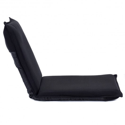 Adjustable 6 Positions Folding Lazy Man Sofa Chair Floor Chair-Black - Color: Black W2B