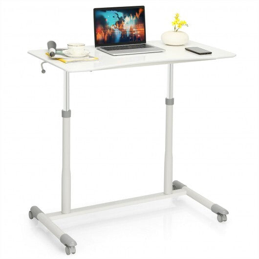 Height Adjustable Computer Desk Sit to Stand Rolling Table W2B