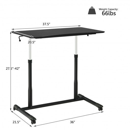 Height Adjustable Computer Desk Sit to Stand Rolling Table W2B