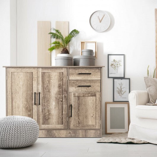 Buffet Storage Cabinet Kitchen Sideboard with 2 Drawers-Gray W2B