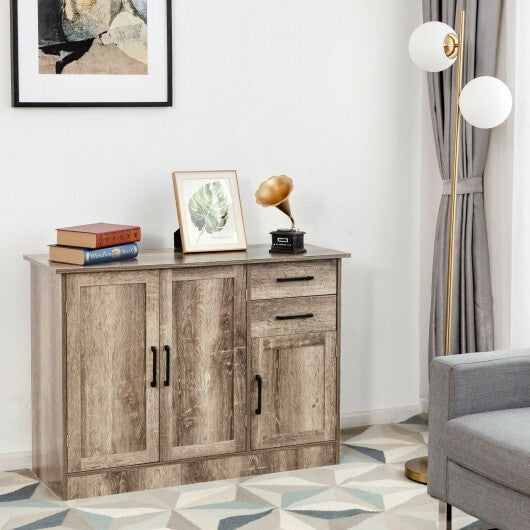 Buffet Storage Cabinet Kitchen Sideboard with 2 Drawers-Gray W2B