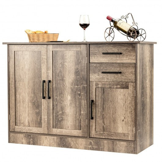 Buffet Storage Cabinet Kitchen Sideboard with 2 Drawers-Gray W2B