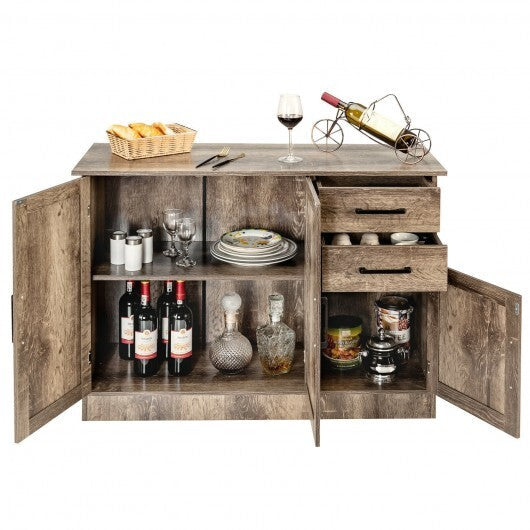 Buffet Storage Cabinet Kitchen Sideboard with 2 Drawers-Gray W2B