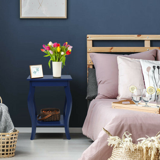 Set of 2 Accent Side Tables with Shelf