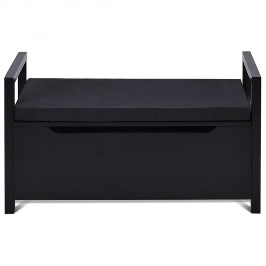 34.5 15.5 19.5 Inch Shoe Storage Bench with Cushion Seat for Entryway-White W2B