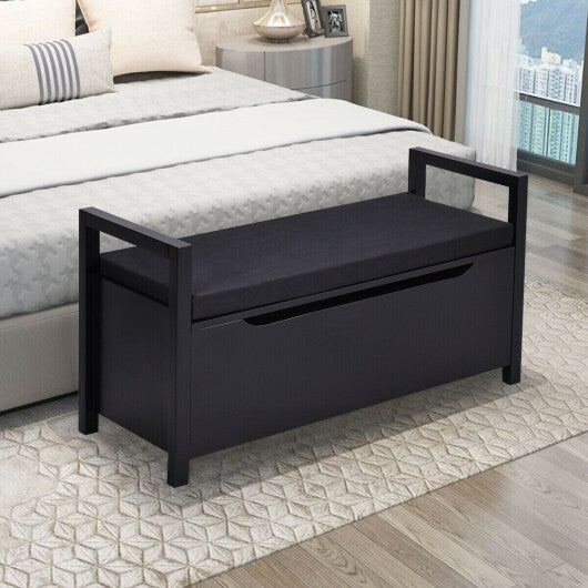 34.5 15.5 19.5 Inch Shoe Storage Bench with Cushion Seat for Entryway-White W2B